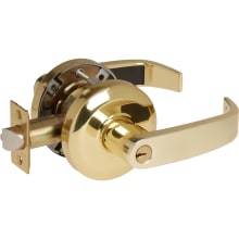 65 Line Panic Proof Grade 2 Keyed Entry Single Cylinder Door Lever Set with L Lever and Push Button Turn Lock