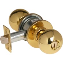 6 Line Panic Proof Grade 2 Keyed Entry Single Cylinder Door Lever Set with OB Trim and Push Button Turn Lock