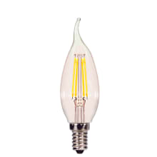 Single 4 Watt Dimmable CA11 Candelabra (E12) LED Bulb - 480 Lumens and 3000K