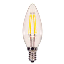 Single 4.5 Watt B10 Candelabra (E12) LED Bulb - 350 Lumens, 2700K, and 90CRI