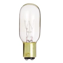 Single 15 Watt Dimmable T7 BA15D Incandescent Bulb - 16 Lumens and 2700K