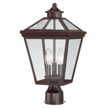 Ellijay 3 Light 17.5" Tall Outdoor Post Light With Clear Glass Panels