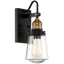 Macauley Single Light 20-3/4" Tall Outdoor Wall Sconce with Tapered Clear Glass Shade