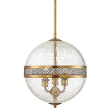 Stirling 3 Light 12" Wide Pendant with Crackled Glass Orb Shade
