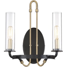 Kearney 2 Light 12" Wide Wall Sconce with Clear Glass Shades