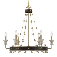 Iris 6 Light 32" Wide Taper Candle Style Chandelier