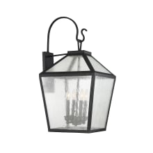 Woodstock 4 Light 31" Tall Outdoor Wall Sconce with a Glass Shade