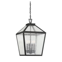 Woodstock 4 Light 15" Wide Outdoor Taper Candle Pendant with a Glass Shade