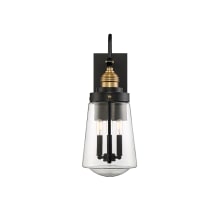 Macauley 3 Light 23-1/2" Tall Outdoor Wall Sconce with Tapered Clear Glass Shade