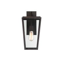 Milton Single Light 16-1/2" Tall Outdoor Wall Sconce with Tapered Glass Panels