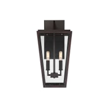 Milton 2 Light 19-1/2" Tall Outdoor Wall Sconce with Tapered Glass Panels