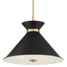 Lamar 18" Wide Pendant with Metal Shade and Accented Band