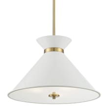 Lamar 18" Wide Pendant with Metal Shade and Accented Band