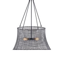 Longleaf 4 Light 28" Wide Drum Outdoor Chandelier