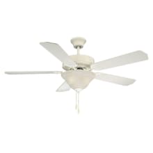 First Value 5 Blade Indoor Ceiling Fan with 2 Light Bowl Light Kit and Reversible Blades