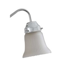 White Ribbed Bell Glass Shade for the Savoy House FLC418 and FLC419 Ceiling Fan Fitter Light Kits