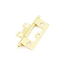 PACK of 10 - Non-Mortise Ball Tip 2-1/2" x 7/8" Solid Brass Cabinet Hinge - Inset Butt Hinge