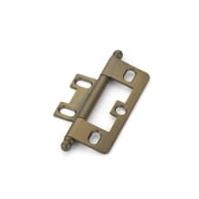 Non-Mortise Ball Tip 2-1/2" x 7/8" Traditional Solid Brass Cabinet Hinge - Inset Butt Hinge