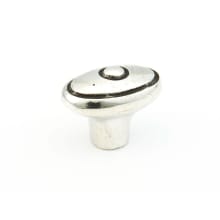 Perla 1-3/4" Artisan Rustic Oval Brittanium Designer Cabinet Knob - Made in Italy