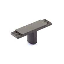 Quadrato 2-3/8" Wide "T" Knob with Diamond Knurled Accent Texture Industrial Luxury Cabinet Knob Drawer Knob - Made in Italy