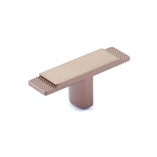 Quadrato 2-3/8" Wide "T" Knob with Diamond Knurled Accent Texture Industrial Luxury Cabinet Knob Drawer Knob - Made in Italy