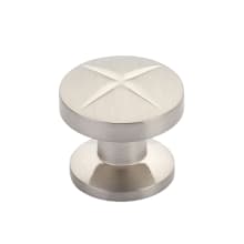 Northport 1-3/8" Contemporary Industrial Round Cross Cabinet Knob with "X" Design