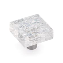 Ice 1-1/2"  Modern Designer Glass Square Glam Luxury Cabinet Knob Drawer Knob - Made in USA