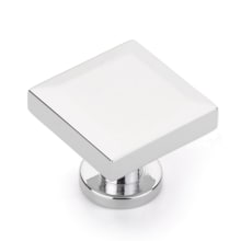 Heathrow 1-1/4" Contemporary Square Solid Brass Beveled Top Luxury Cabinet Knob / Drawer Knob