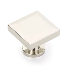 Heathrow 1-1/4" Contemporary Square Solid Brass Beveled Top Luxury Cabinet Knob / Drawer Knob