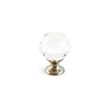 PACK of 10 - Stargaze 1-1/8" Traditional Classic Faceted Crystal Ball Cabinet Knob with Solid Brass Base
