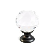 Stargaze 1-1/8" Traditional Classic Faceted Crystal Ball Glam Luxury Cabinet Knob with Solid Brass Base