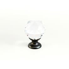 Stargaze 1-1/8" Traditional Classic Faceted Crystal Ball Cabinet Knob with Solid Brass Base