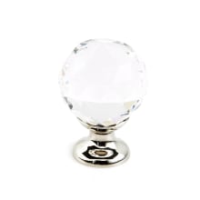 Stargaze 1-1/8" Traditional Classic Faceted Crystal Ball Glam Luxury Cabinet Knob with Solid Brass Base