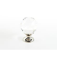 PACK of 25 - Stargaze 1-1/8" Round Faceted Crystal Cabinet Knob with Solid Brass Base