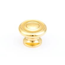 Traditional Designs 1-1/2" Round Mushroom Solid Brass Cabinet Knob - 10 PACK