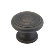 Baroque 1-1/2" Traditional Round Ringed Solid Brass Luxury Cabinet Knob / Drawer Knob