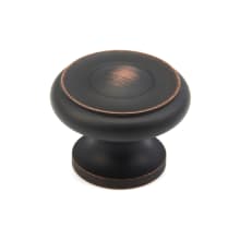 Baroque 1-1/2" Traditional Round Ringed Solid Brass Luxury Cabinet Knob / Drawer Knob