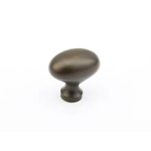 Country 1-3/8" Solid Brass Traditional Egg / Oval Cabinet Knob