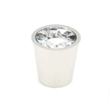 Stargaze 1-1/16" Contemporary Luxury Cone Mini Cabinet Knob with Crystal Accent and Solid Brass Base