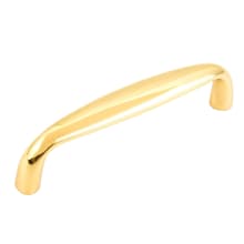 Traditional Designs 4" Center to Center Contemporary Solid Brass Curved Corner Cabinet Handle Pull