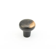 Mountain 1-1/4" Rustic Aged Round Solid Bronze Cabinet Knob - Made in Italy