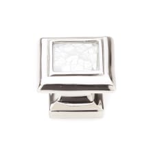 Symphony Solid Brass 1-3/8" Luxury Designer Square Cabinet Knob with Shell Inlays