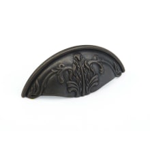 Corinthian 3" Center to Center Traditional Ornate Solid Brass Cabinet Cup Pull / Drawer Cup Pull