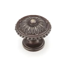 Sonata 1-1/4" Floral Round Solid Brass Sunflower Mushroom Luxury Cabinet Knob / Drawer Knob