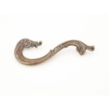 French Court 3-1/2" Center to Center Solid Brass Old World Scroll Handle Left Hand Cabinet Pull