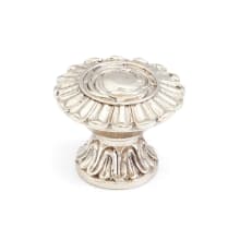 Swans 1-1/4" Decorative Antique Scalloped Fluted Solid Brass Round Cabinet Knob