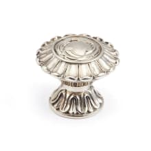 Swans 1-1/2" Decorative Antique Ornate Scalloped Fluted Round Solid Brass Cabinet Knob