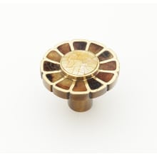 Heirloom Treasures 1-1/2" Designer Round Solid Brass Cabinet Knob with Shell Inlays