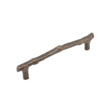 Mountain 6" Center to Center Rustic Branch Twig Solid Bronze Cabinet Handle / Drawer Pull - Made in Italy
