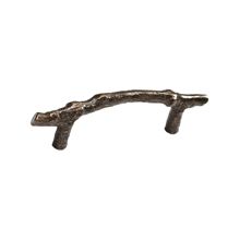 Mountain 4" Rustic Lodge Branch Handle Solid Bronze Cabinet Knob - Made in Italy